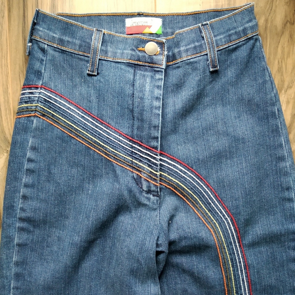 NWOT. Modcoth Rainbow high-rise Jeans. Size 24/0